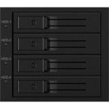 ICY BOX IB-564SSK 3x 5,25" Plateau de stockage de disques Noir, Cadre de montage Noir, 3x 5,25", Plateau de stockage de disques, 2.5", SATA, SATA II, SATA III, Série Attachée SCSI (SAS), Noir, Aluminium