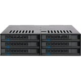 Icy Dock MB326SP-B boîtier de disques Rack (1 U) Noir, Cadrage Noir, Disque dur, SSD, Série ATA III, 2.5", 6 Gbit/s, Rack (1 U), Noir