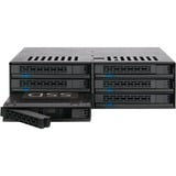 Icy Dock MB326SP-B boîtier de disques Rack (1 U) Noir, Cadrage Noir, Disque dur, SSD, Série ATA III, 2.5", 6 Gbit/s, Rack (1 U), Noir