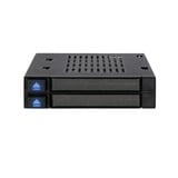 Icy Dock MB522SP-B Station d'accueil de disques de stockage Noir, Cadrage Noir, HDD, SSD, SATA, 2.5,3.5", 6 Gbit/s, Noir, Données, Énergie