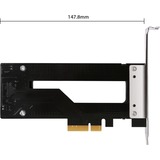 Icy Dock MB840M2P-B carte et adaptateur d'interfaces Interne M.2, Cadre de montage Noir/Argent, PCIe, M.2, PCIe 3.0, Noir, Argent, Passif, 32 Gbit/s