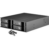 SilverStone FS204 boîtier de disques Noir, Cadrage Noir, SATA, Série ATA II, Série ATA III, 2.5", 670 g, Noir