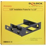 DeLOCK 18267 Compartiment pour ordinateur Universel Support de montage de disque dur, Cadre de montage Noir, Universel, Support de montage de disque dur, Aluminium, Noir, 3.5"