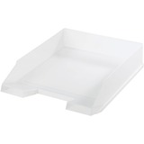 Herlitz 10167401 bac de rangement de bureau Plastique Translucide, Blanc, Bac à courrier Blanc/transparent, Plastique, Translucide, Blanc, 1 pièce(s)