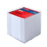 Herlitz 10410801 Distributeur de papier à note Carré Plastique Blanc, Organisateur Transparent, 90 mm, 90 mm, 90 mm, 1 pièce(s), 700 feuilles