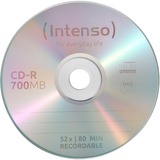 Intenso CD-R 700MB 700 Mo 100 pièce(s) 52x, CD-R, 120 mm, 700 Mo, Boîte à gâteaux, 100 pièce(s)