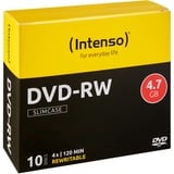 Intenso DVD-RW 4.7GB, 4x 4,7 Go 10 pièce(s), Support vierge DVD 4x, DVD-RW, 120 mm, Petit boitier, 10 pièce(s), 4,7 Go