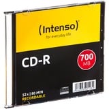 Intenso INT-1001622 Cds vierges 52x, CD-R, 120 mm, 700 Mo, Petit boitier, 10 pièce(s)