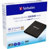 Verbatim 43886 lecteur de disques optiques DVD±RW Noir, Graveur DVD externe Noir, Plateau, PC de bureau/PC portable, DVD±RW, USB 3.2 Gen 1 (3.1 Gen 1), CD-R, CD-RW, DVD+R, DVD+R DL, DVD+RW, DVD-R, DVD-R DL, DVD-RW