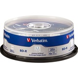 Verbatim 98909 disque vierge Blu-Ray BD-R 25 Go 25 pièce(s), Disques Blu-ray 25 Go, BD-R, Fuseau, 25 pièce(s)