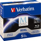 Verbatim BDXL 100GB 4X 100 Go 5 pièce(s), Disques Blu-ray 100 Go, BDXL, Coffret à bijoux, 5 pièce(s)