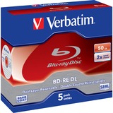 Verbatim BD-RE DL 50GB 2 x 5 Pack Jewel Case 50 Go 5 pièce(s), Disques Blu-ray 50 Go, Coffret à bijoux, 5 pièce(s), Vente au détail