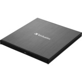 Verbatim External Slimline lecteur de disques optiques Blu-Ray RW Noir, graveur Blu-ray externe Noir, Noir, Fente, PC de bureau/PC portable, Blu-Ray RW, USB 3.2 Gen 1 (3.1 Gen 1), 145 mm