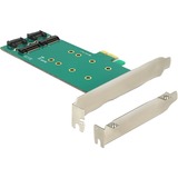 DeLOCK 2x 67-pin M.2 key B - 2x SATA 7-pin carte et adaptateur d'interfaces Interne PCIe, SATA, Profil bas, PCIe 1.1, PC, 0,5 m