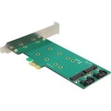 DeLOCK 2x 67-pin M.2 key B - 2x SATA 7-pin carte et adaptateur d'interfaces Interne PCIe, SATA, Profil bas, PCIe 1.1, PC, 0,5 m