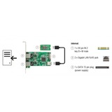 DeLOCK 63425 carte réseau Interne Ethernet 1000 Mbit/s Interne, Avec fil, M.2, Ethernet, 1000 Mbit/s, Vert