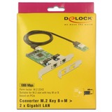 DeLOCK 63425 carte réseau Interne Ethernet 1000 Mbit/s Interne, Avec fil, M.2, Ethernet, 1000 Mbit/s, Vert