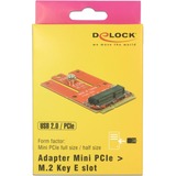 DeLOCK 63909 carte et adaptateur d'interfaces Interne M.2 Mini PCI Express, M.2, Hauteur totale, Rouge, Windows 10, Windows 7, Windows 8, Windows 8.1, 30 mm