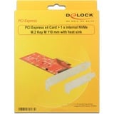 DeLOCK 89577 carte et adaptateur d'interfaces Interne M.2, Contrôleur PCIe, M.2, PCIe 3.0, Noir, Rouge, Argent, 39 Gbit/s, Windows 10 Education, Windows 10 Education x64, Windows 10 Enterprise, Windows 10 Enterprise x64,...