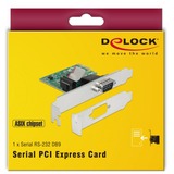 DeLOCK 89948 carte et adaptateur d'interfaces Interne RS-232 PCIe, RS-232, Vert, Chine, ASIX AX99100, 256 o