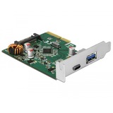 DeLOCK 90299 carte et adaptateur d'interfaces Interne USB 3.2 Gen 1 (3.1 Gen 1), Contrôleur USB PCIe, USB 3.2 Gen 1 (3.1 Gen 1), PCIe 3.0, Chine, Asmedia ASM3142, 10 Gbit/s