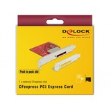 DeLOCK 91748 lecteur de carte mémoire PCI Express Interne Métallique, Rouge, Adaptateur CF, Métallique, Rouge, PCI Express, Windows 10, Windows 10 Pro x64, Windows 7, Windows 7 x64, Windows 8.1, Windows 8.1 x64, 1 pièce(s), Boîte