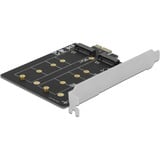 DeLOCK Carte PCI Express x1 vers 2x M.2 Clé B, Adaptateur 