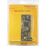 DeLOCK Controller SATA, 4 port w/ Raid, Contrôleur 4 port w/ Raid, 32-Bit PCI 2.2, Détail Lite