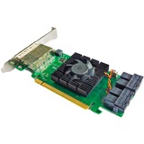 HighPoint SSD7184 contrôleur RAID PCI Express x8 8 Gbit/s, Carte RAID PCI Express 3.0, SATA, PCI Express x8, 0, 1, 1+0, 8 Gbit/s, Low Profile MD2 Card, CLI, API package