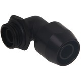 Alphacool 17455 pièce et accessoire pour systèmes de refroidissement d'ordinateurs Raccord, Connexion Noir, Raccord, Laiton, Noir, 1/4", 90°, 27 mm