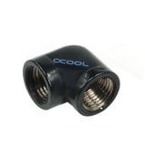 Alphacool Coude 1/4" 90° Femelle / Femelle, Connexion Noir, Raccords, Laiton, Noir, 1,8 cm