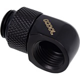 Alphacool Eiszapfen L-Connecteur G1/4 AG sur G1/4 IG - Deep Black, Connexions Noir, Noir, 1/4", 90°, Mâle/Femelle, 18 mm, 32 mm