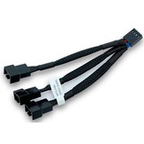 EKWB EK-Cable Répartiteur en Y 3-Fan PWM, Câble en Y Noir, 0,1 m, 4-pin PWM, 3 x Fan (3-pin), Droit, Droit, Noir
