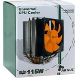 Inter-Tech Argus SU-200 Processeur Refroidisseur 9,2 cm Noir, Orange, Refroidisseur CPU Refroidisseur, 9,2 cm, 600 tr/min, 1600 tr/min, 25 dB, 56,07 m³/h