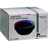 Inter-Tech Argus SU-800 RGB, Refroidisseur CPU Noir/transparent, Refroidisseur, 12 cm, 1500 tr/min, 30 dB, 49,47 m³/h, Noir
