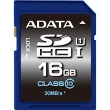 ADATA Premier SDHC UHS-I U1 Class10 16GB 16 Go Classe 10, Carte mémoire 16 Go, SDHC, Classe 10, 30 Mo/s, 10 Mo/s, Noir, Bleu