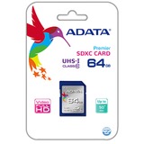 ADATA SDXC 64GB 64 Go UHS Classe 10, Carte mémoire Bleu, 64 Go, SDXC, Classe 10, UHS, Bleu