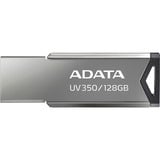 ADATA UV350 lecteur USB flash 128 Go USB Type-A 3.2 Gen 1 (3.1 Gen 1) Argent, Clé USB Argent, 128 Go, USB Type-A, 3.2 Gen 1 (3.1 Gen 1), 100 Mo/s, Sans capuchon, Argent, Vente au détail