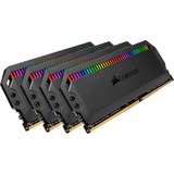 Corsair 32 Go DDR4-3200 Quad-Kit, Mémoire vive Noir, CMT32GX4M4C3200C16, Dominator Platinum RGB, XMP