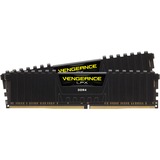 Corsair Vengeance LPX Series Low Profile 16 Go (2x 8 Go) DDR4 2400 MHz CL16, Mémoire vive Noir, Kit Dual Channel 2 barrettes de RAM DDR4 PC4-19200