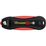 Corsair Voyager GT lecteur USB flash 1000 Go USB Type-A 3.2 Gen 1 (3.1 Gen 1) Noir, Rouge, Clé USB Noir/Rouge, 1000 Go, USB Type-A, 3.2 Gen 1 (3.1 Gen 1), 400 Mo/s, Casquette, Noir, Rouge