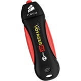 Corsair Voyager GT lecteur USB flash 256 Go USB Type-A 3.2 Gen 1 (3.1 Gen 1) Noir, Rouge, Clé USB Noir/Rouge, 256 Go, USB Type-A, 3.2 Gen 1 (3.1 Gen 1), 390 Mo/s, Casquette, Noir, Rouge