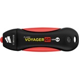 Corsair Voyager GT lecteur USB flash 512 Go USB Type-A 3.2 Gen 1 (3.1 Gen 1) Noir, Rouge, Clé USB Noir/Rouge, 512 Go, USB Type-A, 3.2 Gen 1 (3.1 Gen 1), 390 Mo/s, Casquette, Noir, Rouge