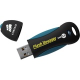 Corsair Voyager V2 lecteur USB flash 128 Go USB Type-A 3.2 Gen 1 (3.1 Gen 1) Noir, Bleu, Clé USB Noir/Bleu, 128 Go, USB Type-A, 3.2 Gen 1 (3.1 Gen 1), 190 Mo/s, Casquette, Noir, Bleu