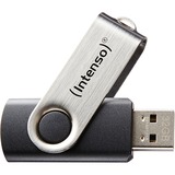 Intenso Basic Line lecteur USB flash 16 Go USB Type-A 2.0 Noir, Argent, Clé USB Noir/Argent, 16 Go, USB Type-A, 2.0, 28 Mo/s, Pivotant, Noir, Argent