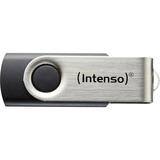 Intenso Basic Line lecteur USB flash 64 Go USB Type-A 2.0 Noir, Argent, Clé USB Argent/Noir, 64 Go, USB Type-A, 2.0, 28 Mo/s, Pivotant, Noir, Argent