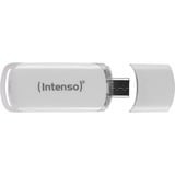 Intenso Flash Line lecteur USB flash 128 Go USB Type-C 3.2 Gen 1 (3.1 Gen 1) Blanc, Clé USB Blanc, 128 Go, USB Type-C, 3.2 Gen 1 (3.1 Gen 1), 70 Mo/s, Casquette, Blanc