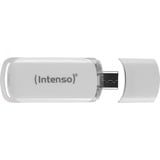 Intenso Flash Line lecteur USB flash 64 Go USB Type-C 3.2 Gen 1 (3.1 Gen 1) Blanc, Clé USB Blanc, 64 Go, USB Type-C, 3.2 Gen 1 (3.1 Gen 1), 70 Mo/s, Casquette, Blanc