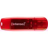Intenso Rainbow Line lecteur USB flash 128 Go USB Type-A 2.0 Rouge, Transparent, Clé USB Rouge, 128 Go, USB Type-A, 2.0, 28 Mo/s, Casquette, Rouge, Transparent