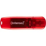 Intenso Rainbow Line lecteur USB flash 128 Go USB Type-A 2.0 Rouge, Transparent, Clé USB Rouge, 128 Go, USB Type-A, 2.0, 28 Mo/s, Casquette, Rouge, Transparent